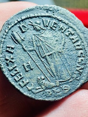 Maximian AE Follis Carthage AD 298, FELIX ADVENT, AFRICA, LION & BULL, VERY RARE