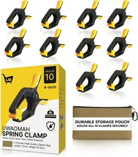Spring Clamps [10 Pack] – 4-Inch Clamps Heavy Duty with 30lb Grip Strength