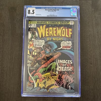 Werewolf By Night #36 CGC 8.5 1976 OW/W Pg Vampire Marcosa in Death!
