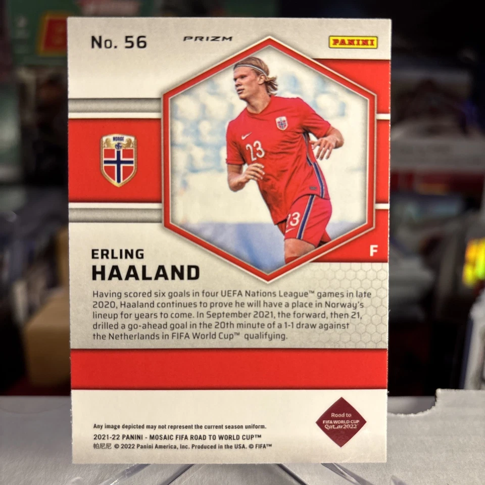 Erling Haaland 2021-22 Panini Mosaic FIFA World Cup Red Color Match SSP ⭐️ MINT - Image 2 of 4