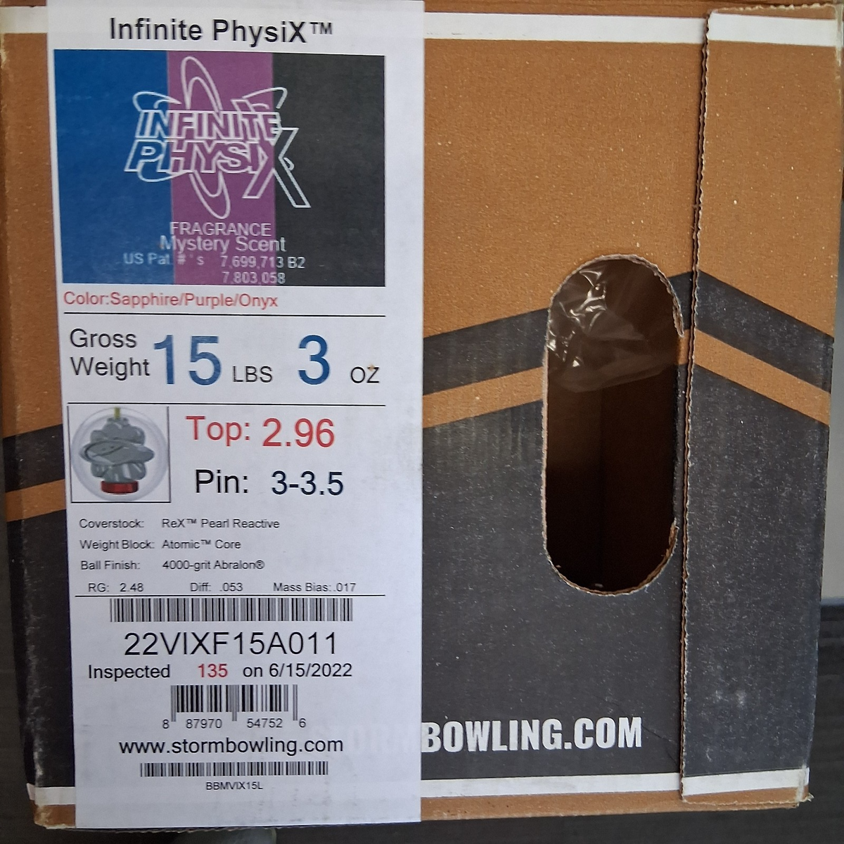 Storm Infinite PhysiX 1ST QUALITY bowling ball 15 LB NEW IN