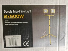 Screwfix Double Tripod Site Light, 2x 500W, Tungsten Halogen lamps , 240V