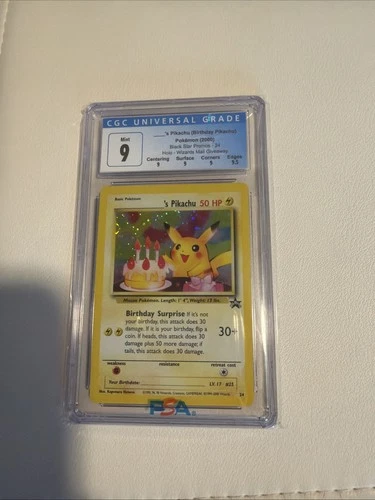 Pokemon Birthday Pikachu Pokemon World Coll. Black Star Promo #24 CGC 9 Mint