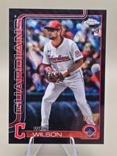 Topps 2025 Chrome Update Will Wilson RC 5/10 Black Refractor Cleveland Guardians