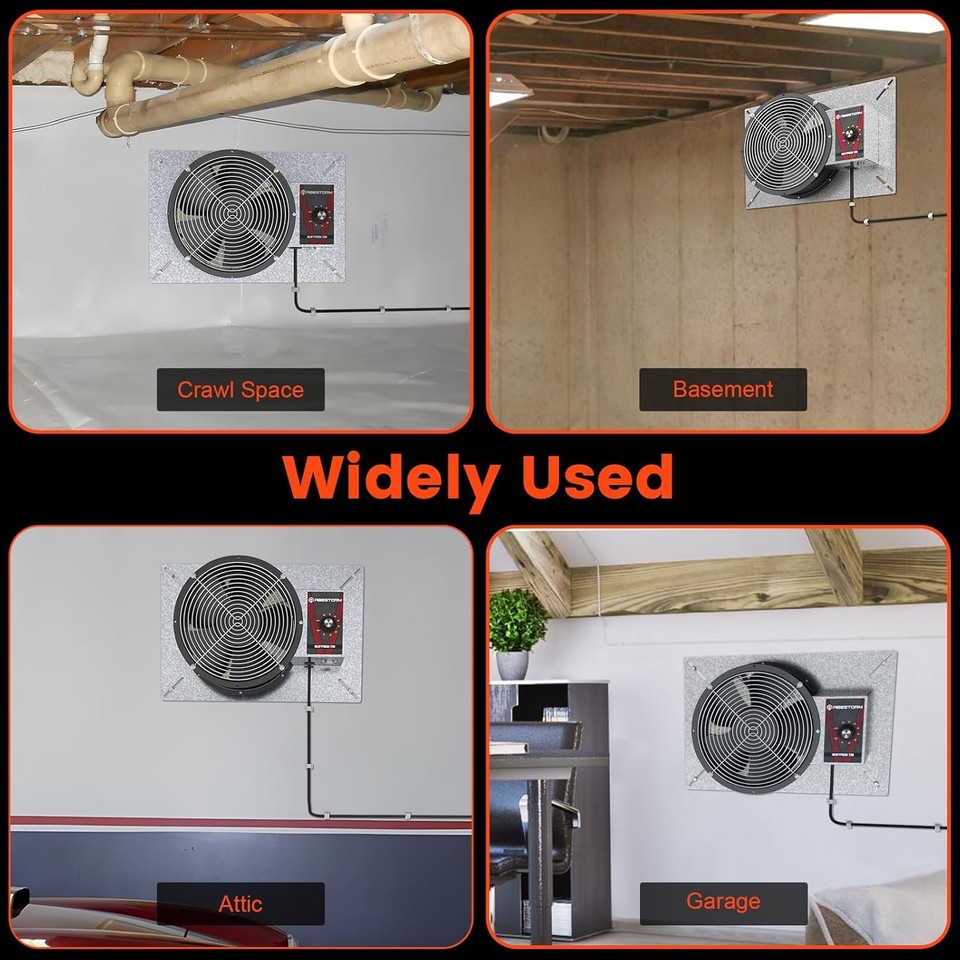 Abestorm NeatyFresh 720 Ventilation Fan for Crawlspace, Basement ...