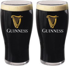 Guinness Official 20Oz Pint Glasses, Set of 2, Tulip Shaped Beer Glassware, Clas