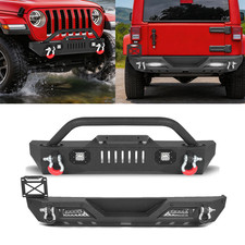 Front Rear Bumper For 2018-2026 Jeep Wrangler Jl Jlu W2x D-rings Led Lights