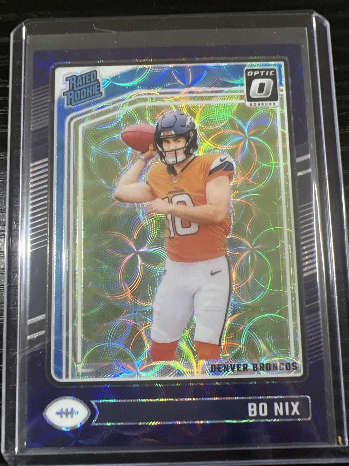 2024 Panini Donruss Optic - Rated Rookie Bo Nix #209 Purple Scope Prizm (RC)