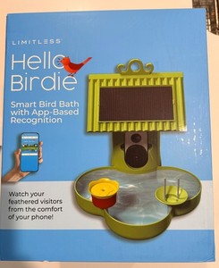 NEW Limitless Hello Birdie Smart Bird Bath HD Camera Bird Recognition