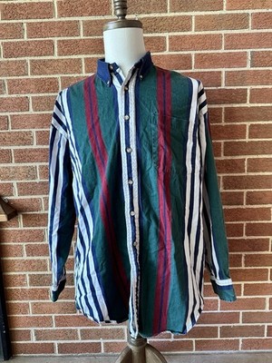 Vintage Deep River Trading Co Striped Button Down Shirt Cotton Colorblock, XL