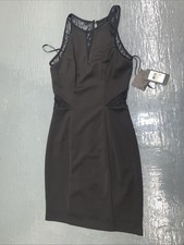 NWT GUESS Los Angeles Black Lace Mini Dress Size 2