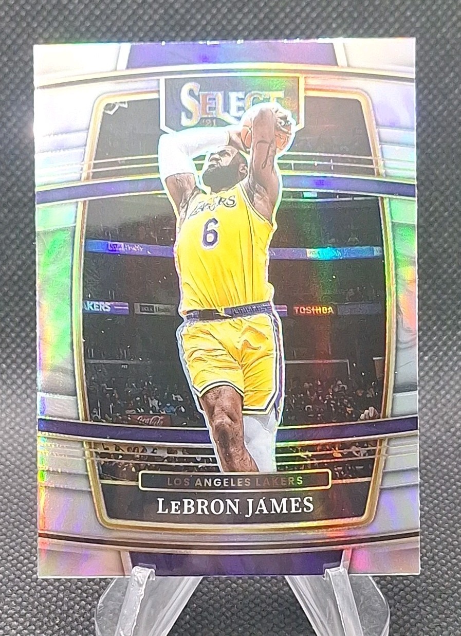 2021-22 Panini Select LeBron James SILVER PRIZM REFRACTOR Lakers #100 🔥🏀🔥🏀
