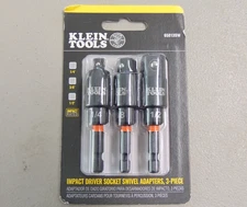Klein Tools 65813SW 3 PC. Swivel Impact Driver Socket Adapter Set- SHIPS FREE