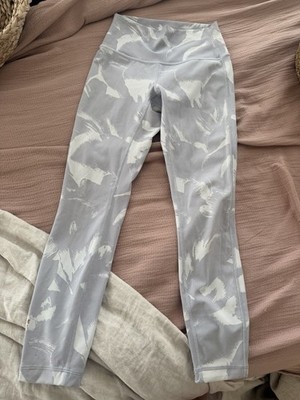 Lululemon Align High Rise Ankle Leggings Abstract Gray/White Stretch Size 4