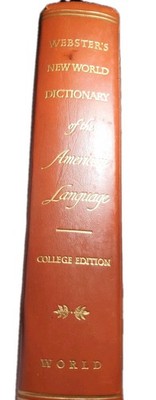 Websters New World Dictionary American Language College Edition 1950s Leather