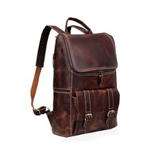 cuero C Full Grain Leather Backpack for Men - 17 Inch Laptop Bag - Vintage Tr...