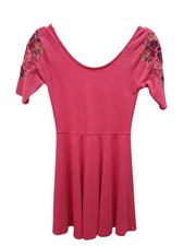 Free People Holiday Folk Embroidered Mini Dress Pink Raspberry Size XS #213