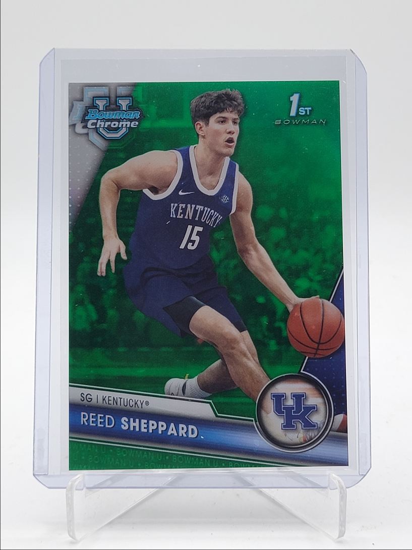 REED SHEPPARD 2023-24 BOWMAN U CHROME 1ST GREEN REFRACTOR /99 Q0398