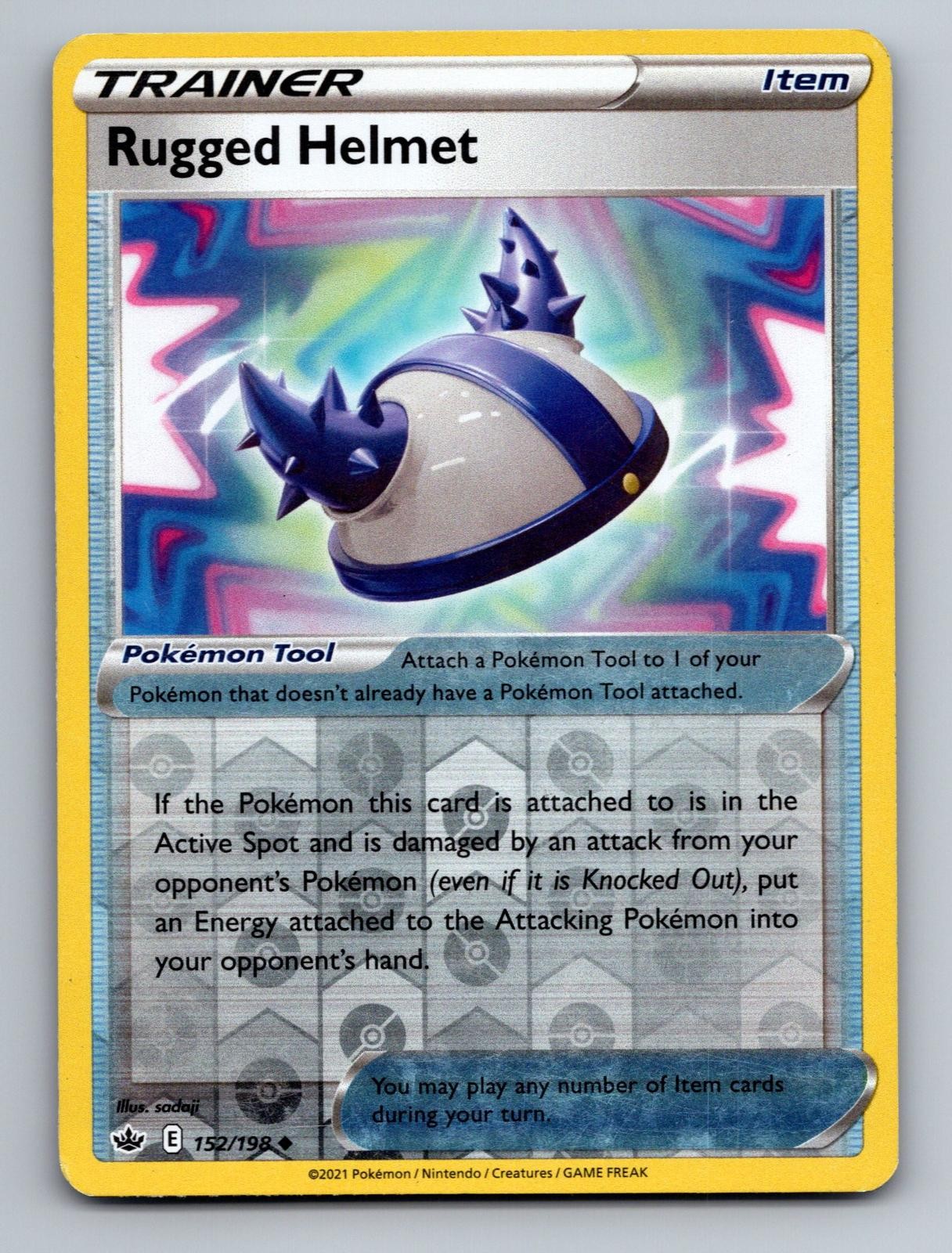 Rugged Helmet 152/198 Uncommon Chilling Reign Pokemon Near Mint Reverse Holo