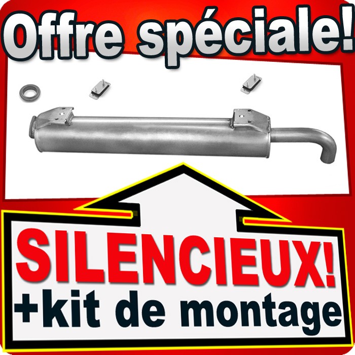 Silencieux arriere VW T3 reduisant les bruits de moteur 1.7 Diesel en acier resistant