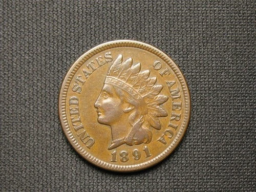 🔥COPPER COIN! XF 1891 INDIAN HEAD CENT PENNY FULL LIBERTY & DIAMONDS 🔥LOT 1.11