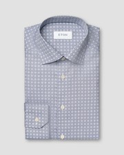 Men ETON Slim Shirt Geometric Signature Poplin Wrinkle Free Traveller 40 15 3/4