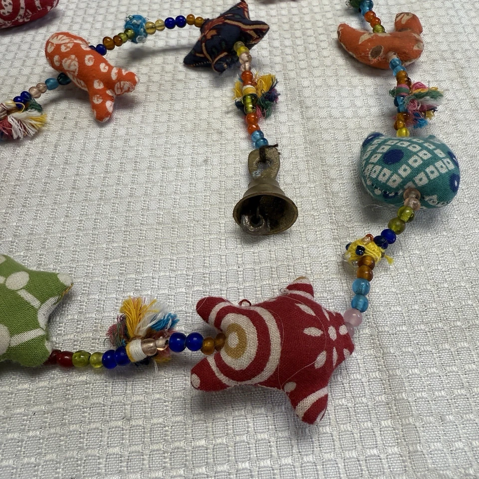 Винтажная декоративная ткань гирлянда бусины колокольчик дверь настенный подвес народное искусство 48» звезда - Изображение 2 из 4