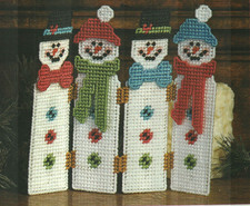 HAPPY SNOW COUPLES SCREEN SNOWMEN CHRISTMAS PLASTIC CANVAS PATTERN INSTRUCTIONS