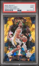 2022 PANINI SELECT GOLD CRACKED ICE #127 STEPHEN CURRY 7/10 PSA 9