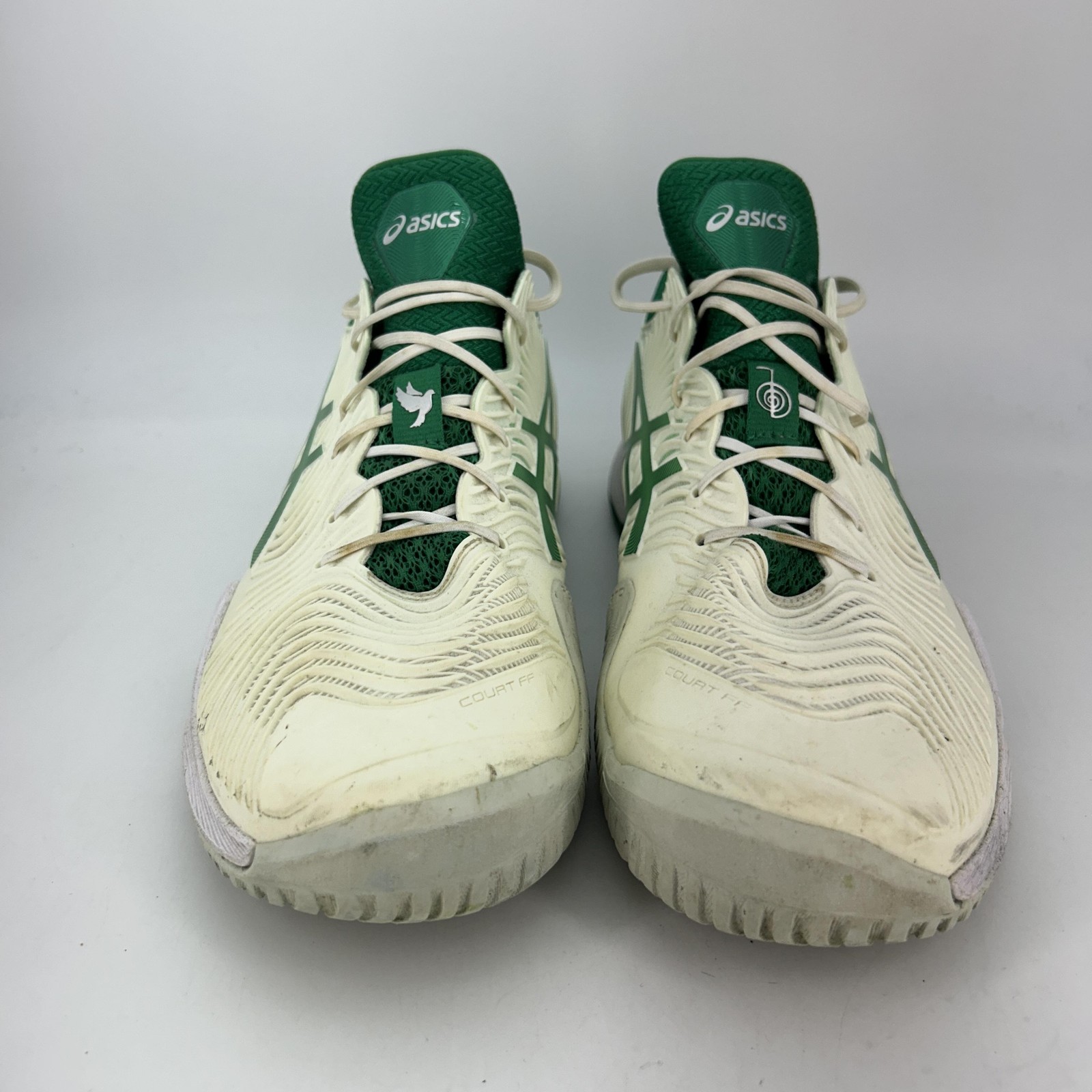 ASICS Court FF Novak Shoes Mens Size 12 Green White Tennis FlyteFoam 1041A089 thumbnail 3