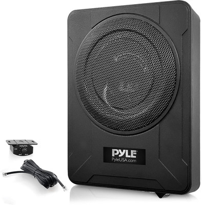 8-Inch Low-Profile Amplified Subwoofer System - 600 Watt Compact Enclosed Active