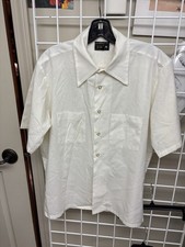 Vintage 70s JCPenney Towncraft Short Sleeve Button Up Shirt Mod Dagger Collar M