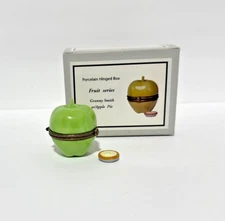 PHB Porcelain Hinged Box Granny Smith Apple With Apple Pie Trinket Midwest ~ New