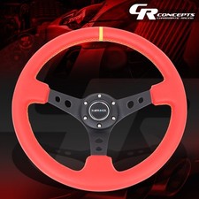 Nrg 350mm 3 Deep Dish Red Leather Yellow Center Mark Steering Wheel Replacement