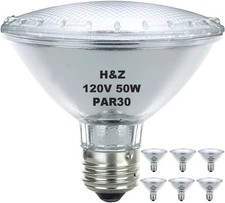 Par30 Short Neck, 6 Pack High Output Par30s Halogen 50W 120V, Par30 Dimmable
