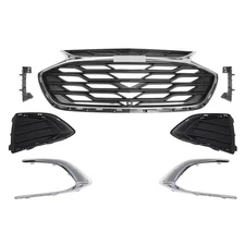 Front Bumper Grille Assembly For 2019 Chevrolet Cruze Black Chrome Bezel 7 pcs