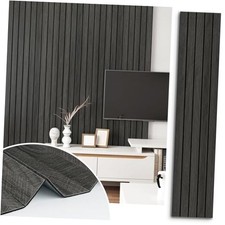 Grey/Black 3D Wood Panels for Wall Decor 200"x12" Peel and Stick 12" x 200"