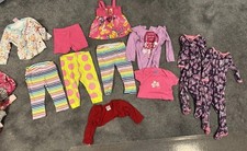 Baby Girl PJS Pajamas - 9-12 Month Zip Up Footed Cotton Pants Leggings Shawl