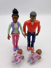 Fisher Price Loving Family Dollhouse AFRICAN AMERICAN FAMILY Mom Dad Twin Baby