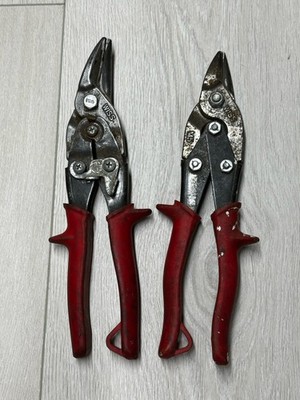 VTG WISS M1 & M5 Aviation Tin Snips Red Handle Sheet Metal Wire Cutter USA