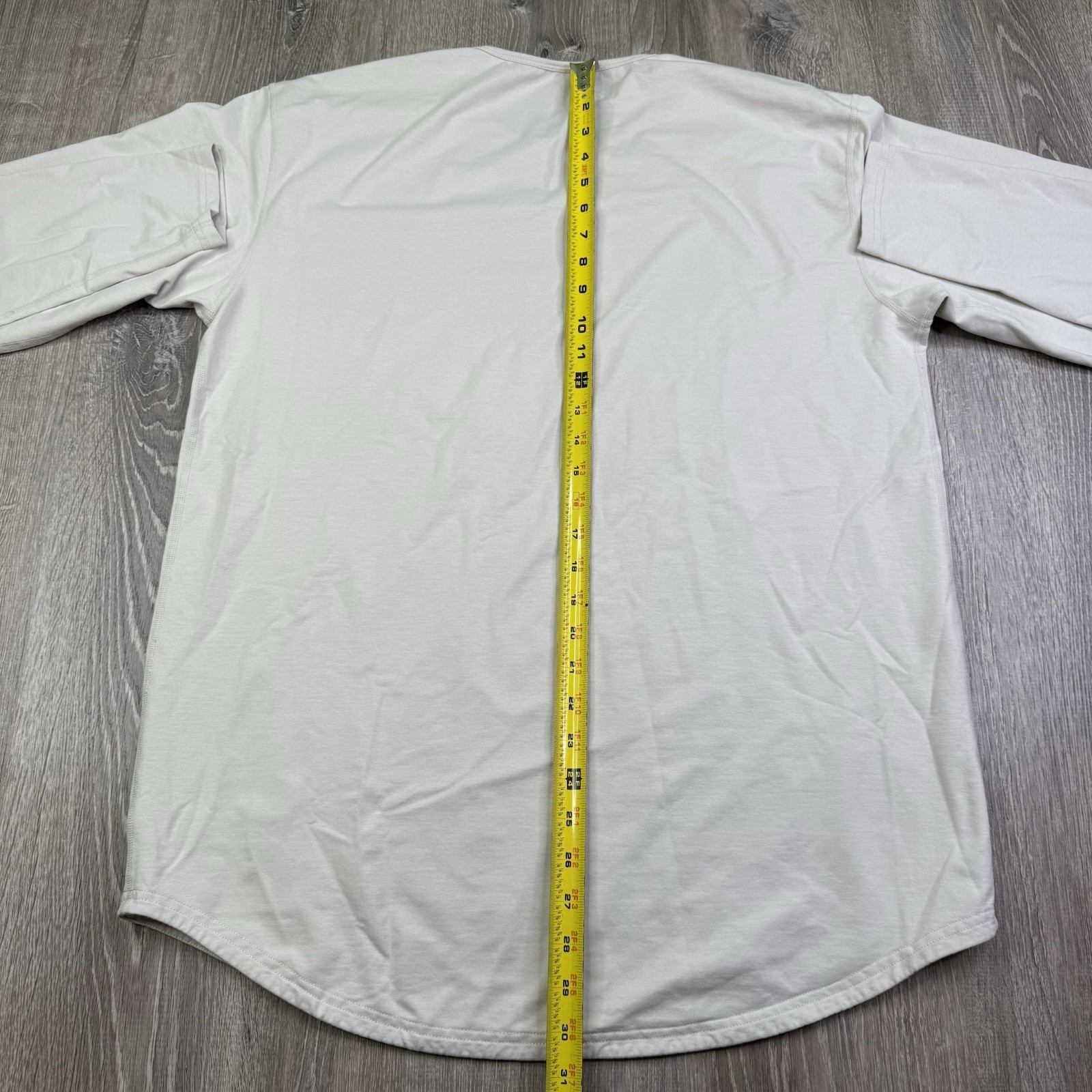 BYLT Long Sleeve Shirt Drop Cut Lux Premium Basics Crewneck Tee White Men’s XL