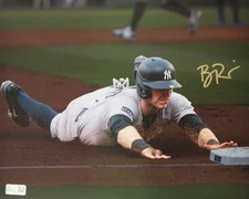 Ben Rice New York Yankees Autographed Sliding 8x10 Photo Steiner CX