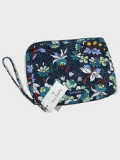 Vera Bradley Wipes Wristlet Pouch-Bag FLORAL BURST Blue Navy Diaper-Changing NEW