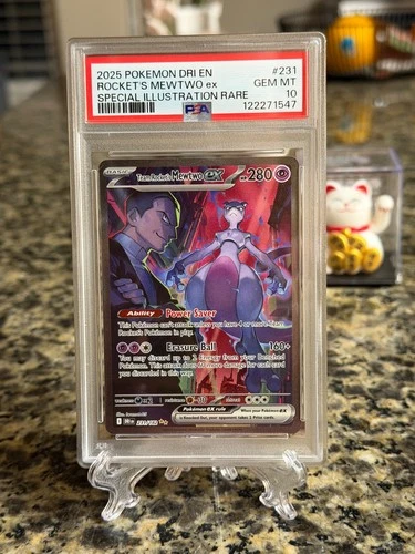 Pokemon 2025 Team Rocket's Mewtwo ex 231/182 SIR Destined Rivals GEM MT PSA 10
