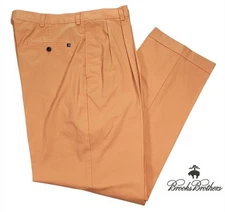 Men's Brooks Brothers 346 Dress Chinos Orange Preppy Professional Size 36x32