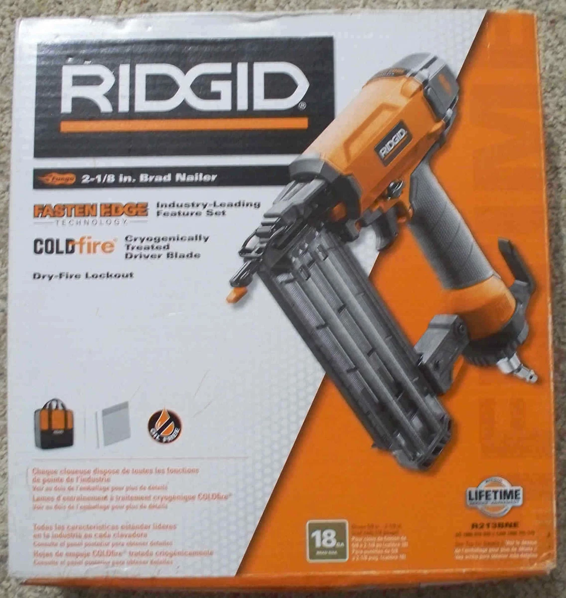 RIDGID R213BNE 21/8 18Gauge Brad Nailer NT, 49 OFF