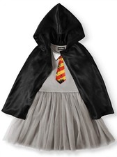 New Harry Potter Cosplay Tutu Tulle Dress with Cape Flip Sequin Size XS,S,M,L,XL