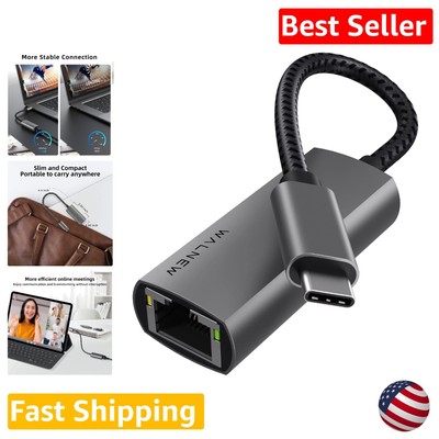 Gigabit USB-C to Ethernet Adapter for Stable Data Transfer - Plug & Play