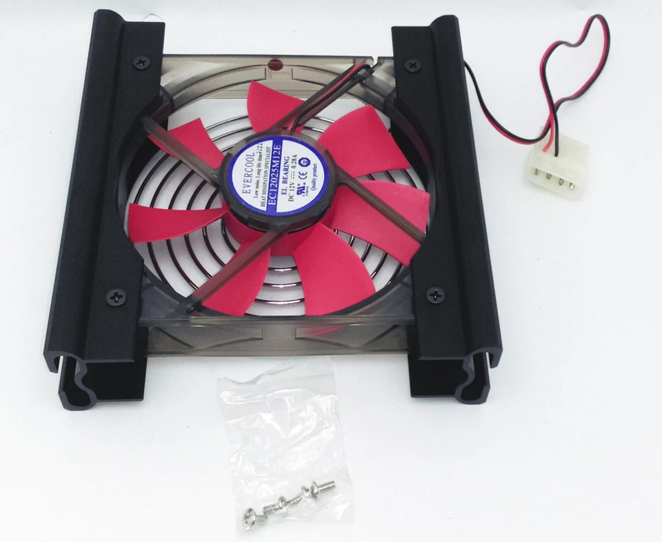 NEW Evercool Lander SHDC-E Large 120mm Red Cooling Fan PC Hard Drive HDD Cooler - Image 3 of 4