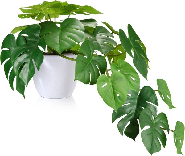 KüNstliche Monstera Pflanze 45Cm Hochrealistisch Deko Kunstpflanze-image
